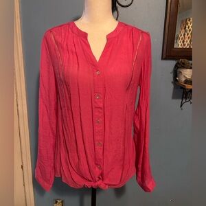 Zac & Rachel, Pink, Button Down, Blouse
